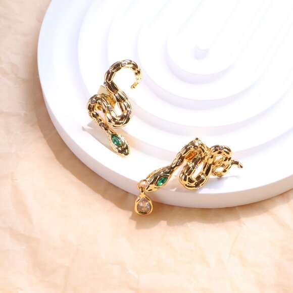 Alexis Bittar Jewelry - Alexis Bittar - Serpent Crystal Drop Earrings Gold